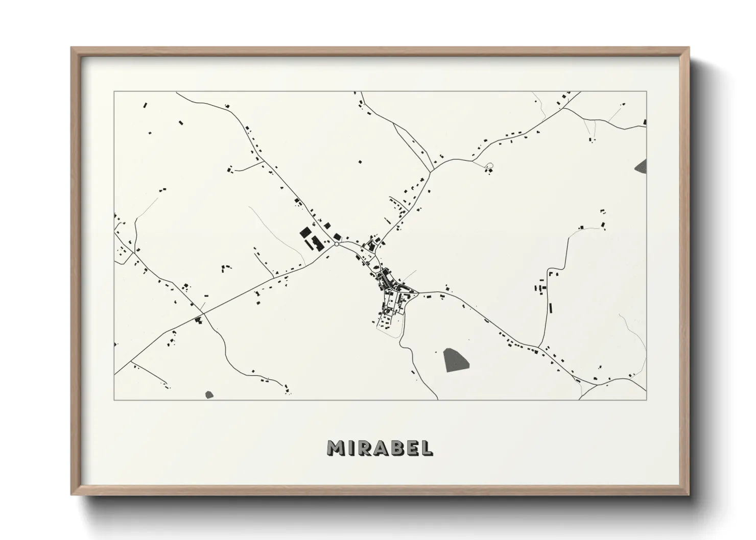 Une affiche de carte sur Mirabel