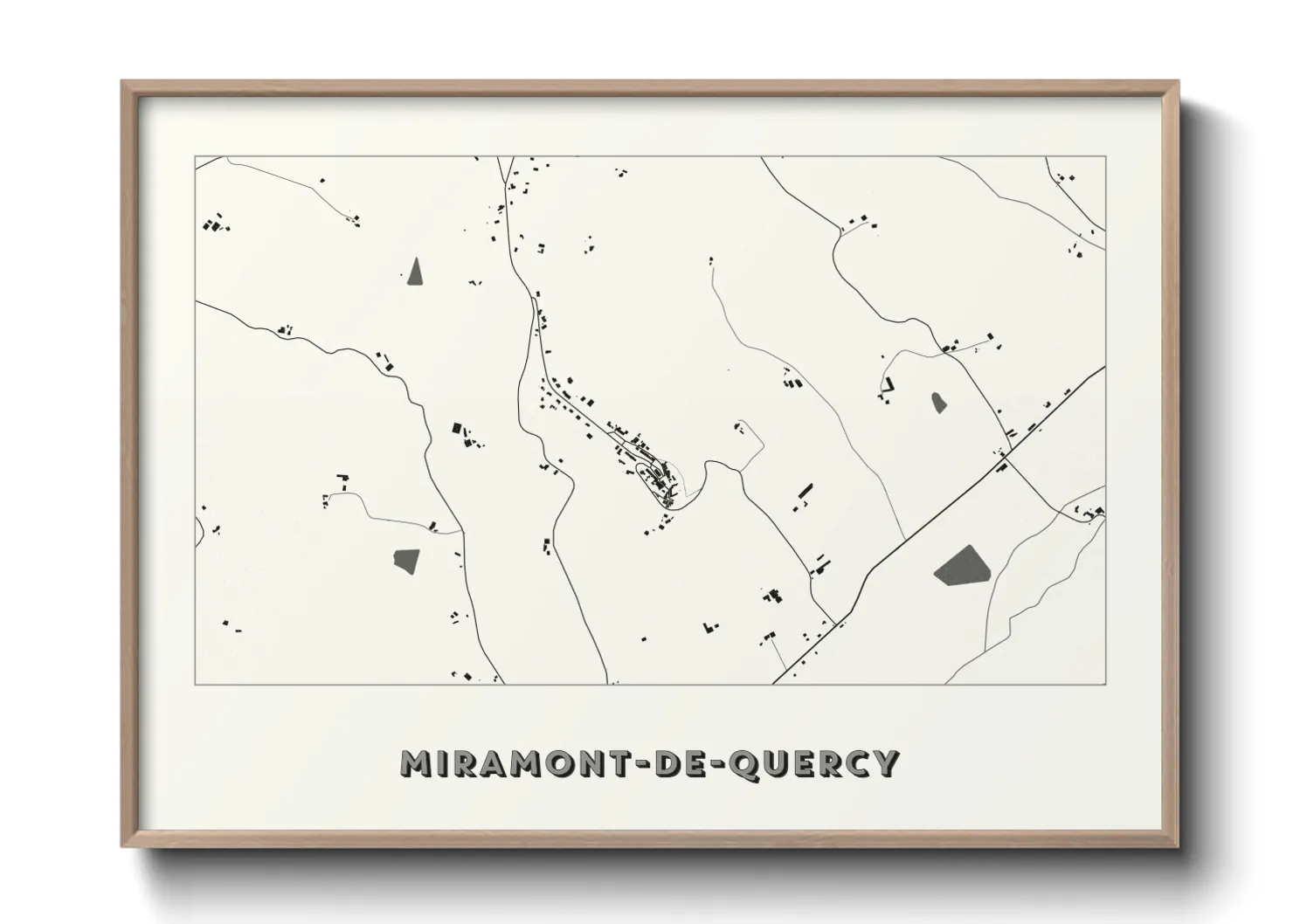 Une affiche de carte sur Miramont-de-Quercy