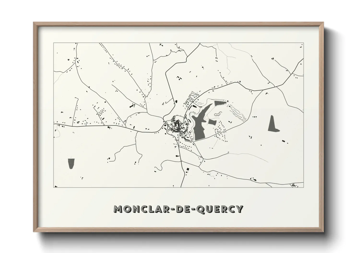 Une affiche de carte sur Monclar-de-Quercy