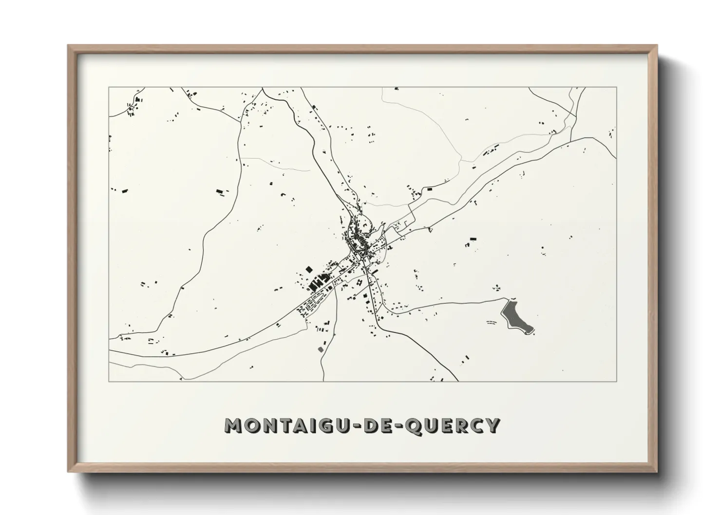 Une affiche de carte sur Montaigu-de-Quercy