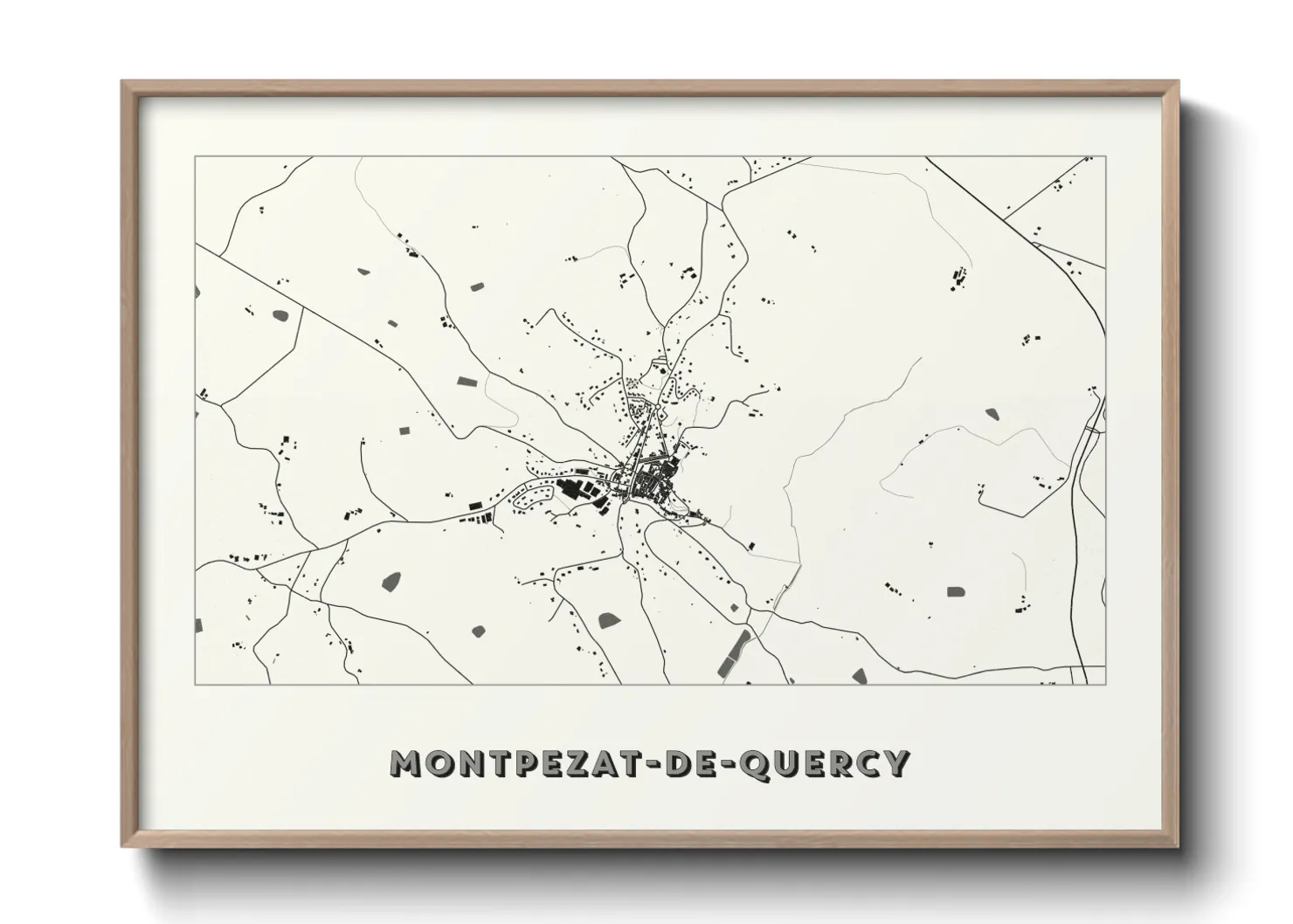 Une affiche de carte sur Montpezat-de-Quercy