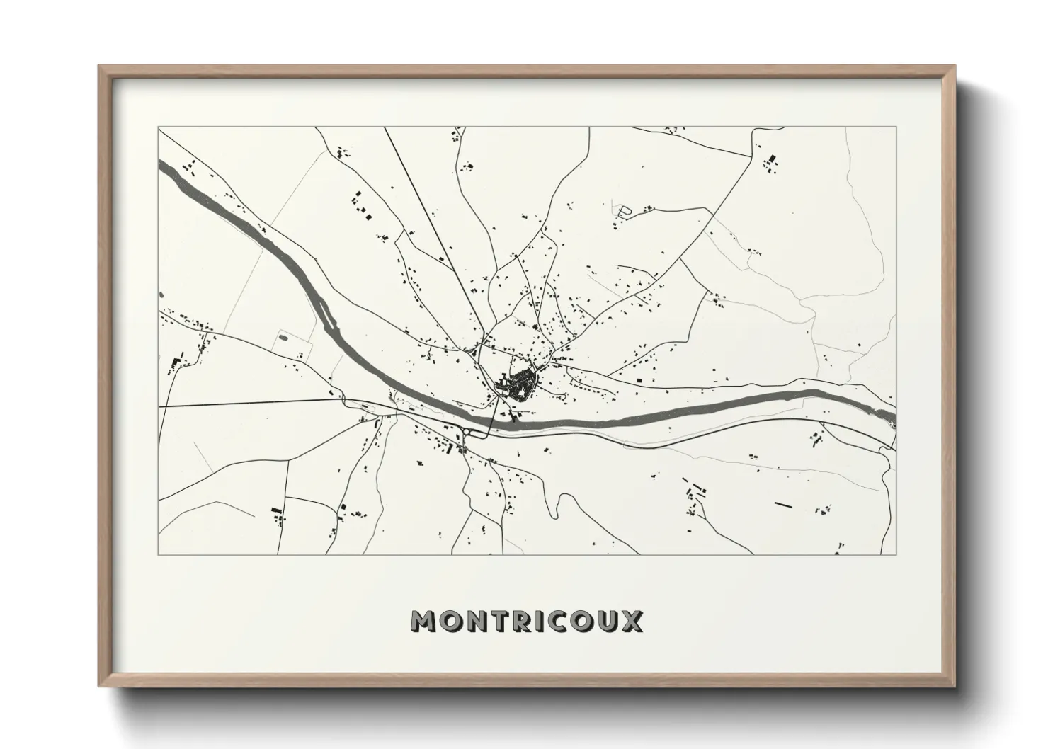 Une affiche de carte sur Montricoux