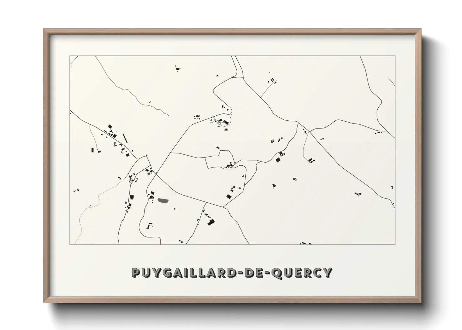 Une affiche de carte sur Puygaillard-de-Quercy