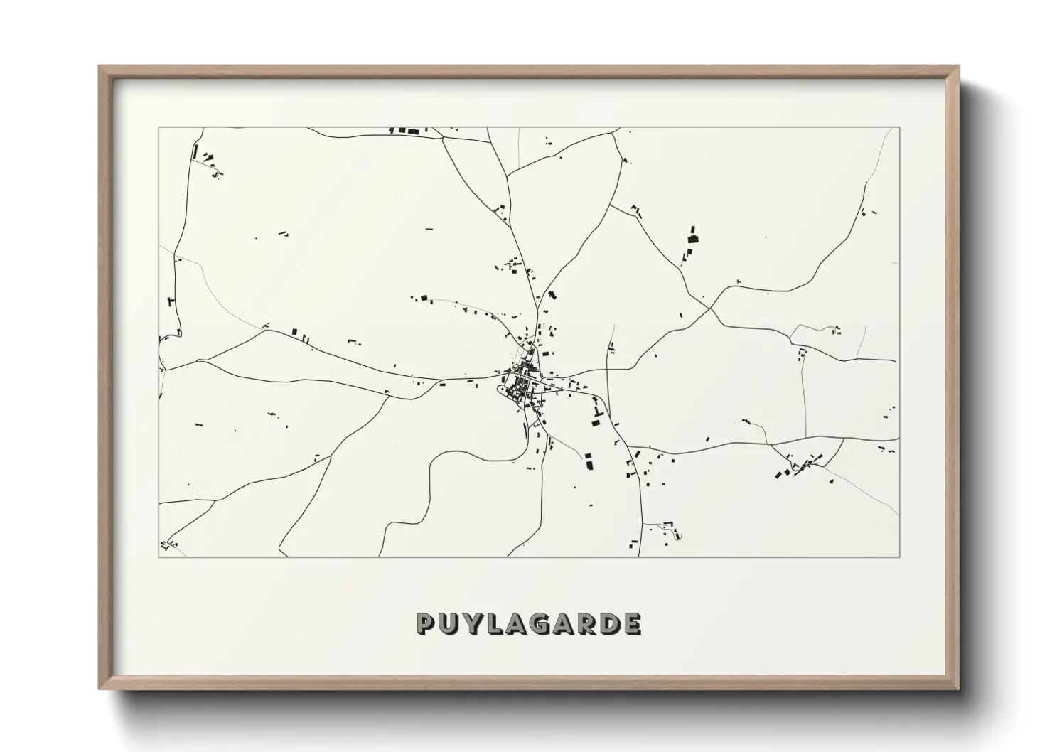 Une affiche de carte sur Puylagarde