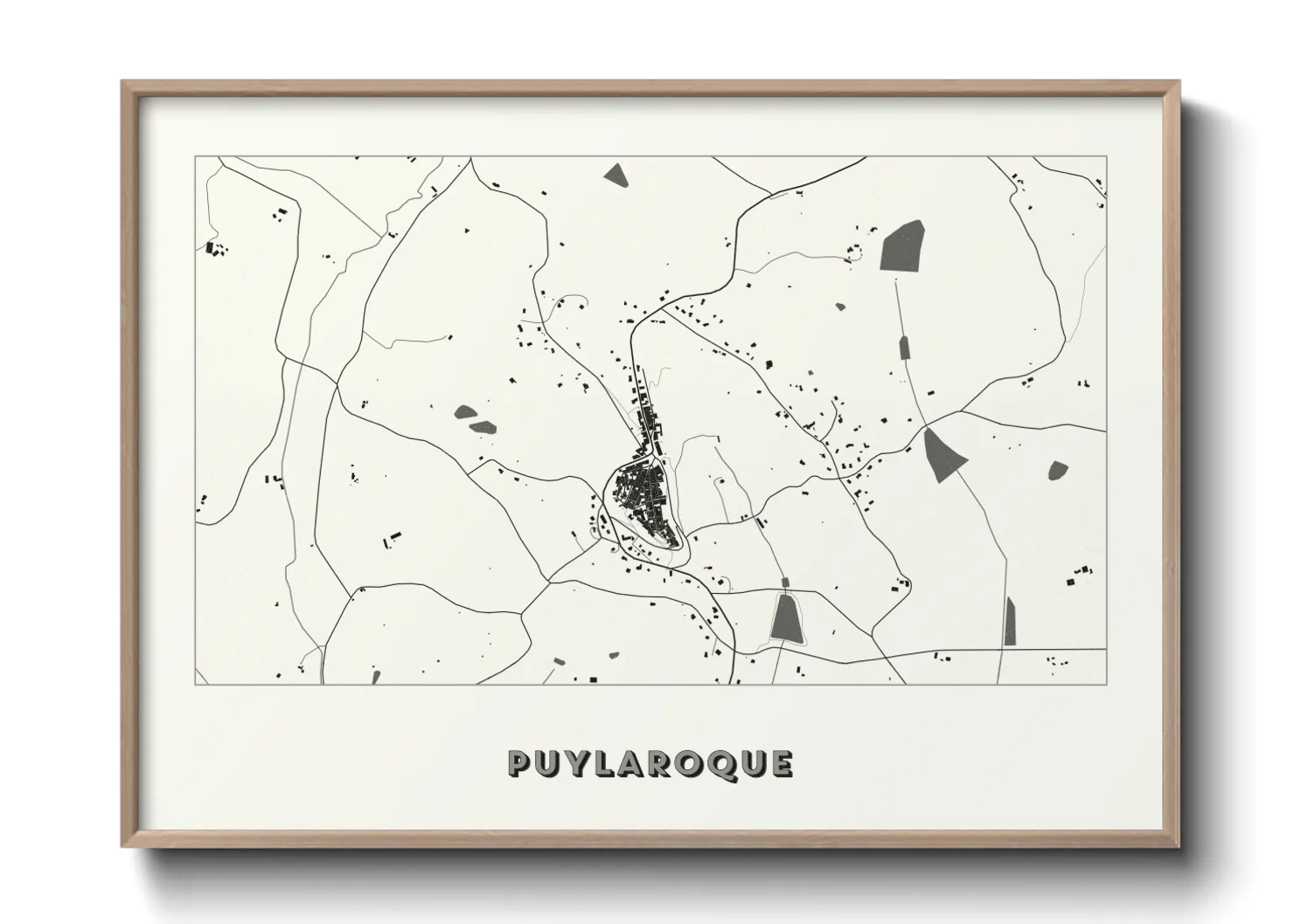 Une affiche de carte sur Puylaroque