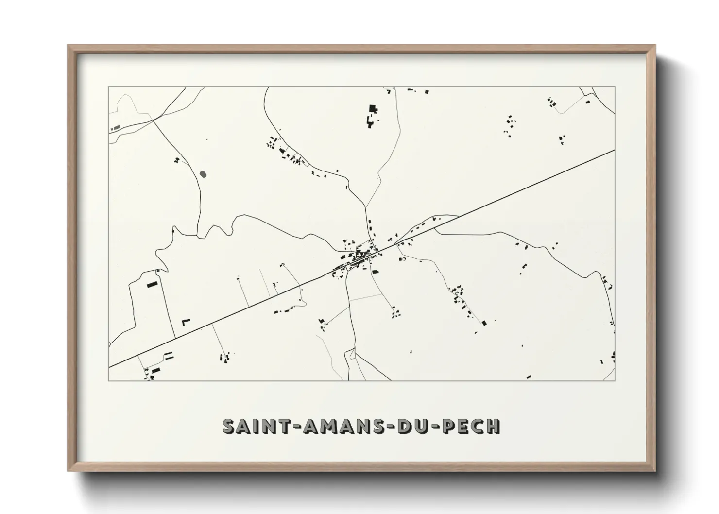 Une affiche de carte sur Saint-Amans-du-Pech