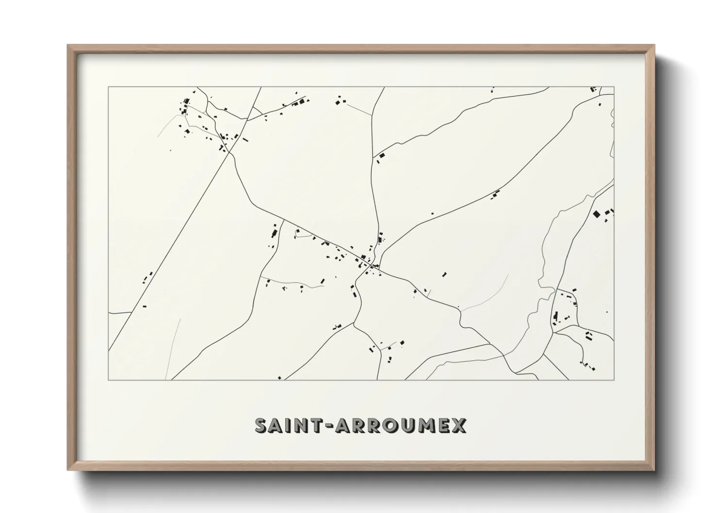 Une affiche de carte sur Saint-Arroumex