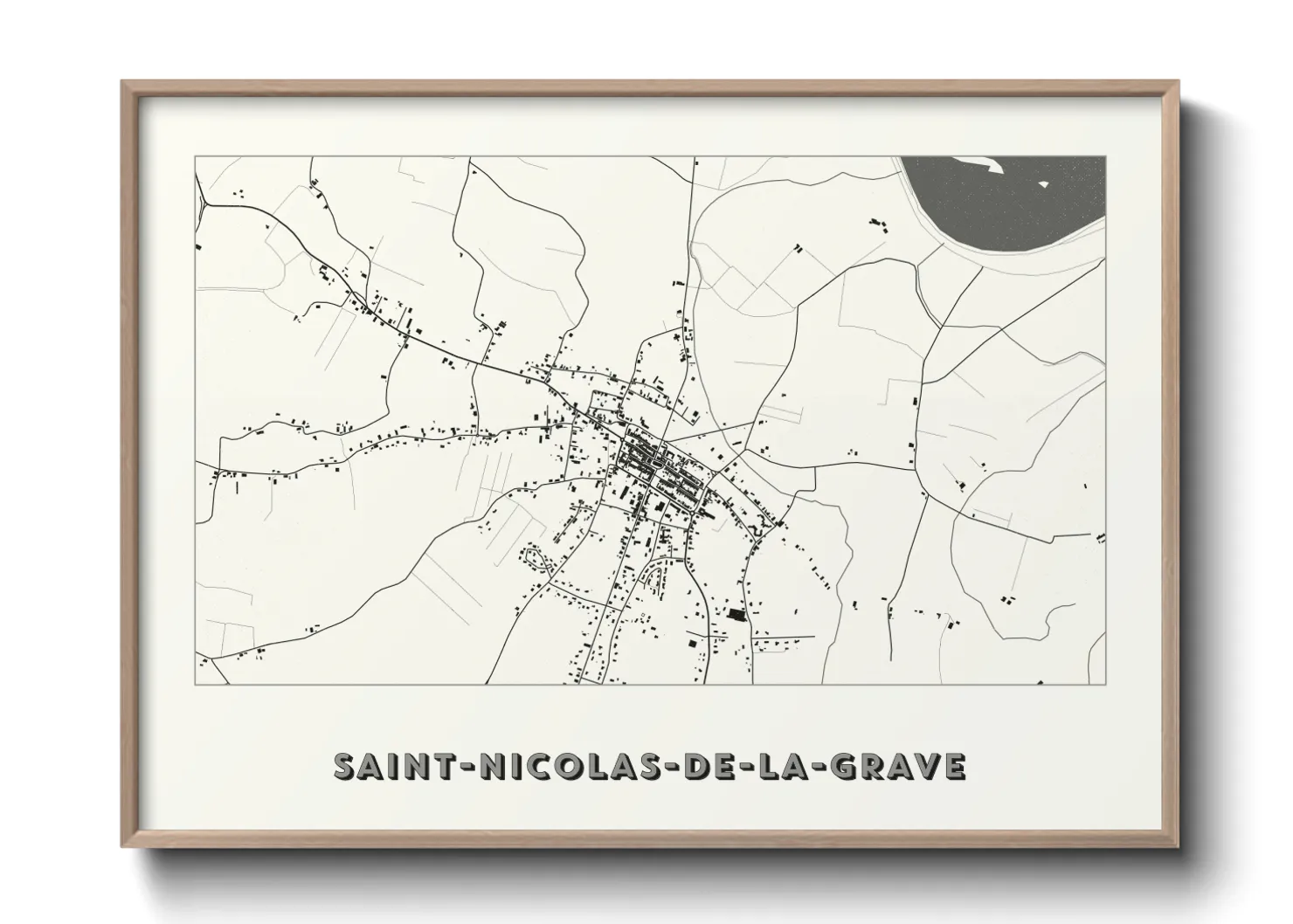 Une affiche de carte sur Saint-Nicolas-de-la-Grave
