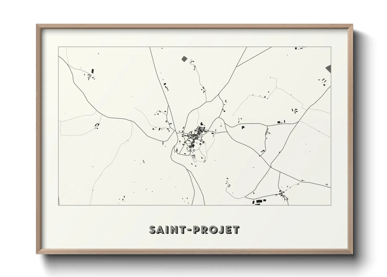 Une affiche de carte sur Saint-Projet