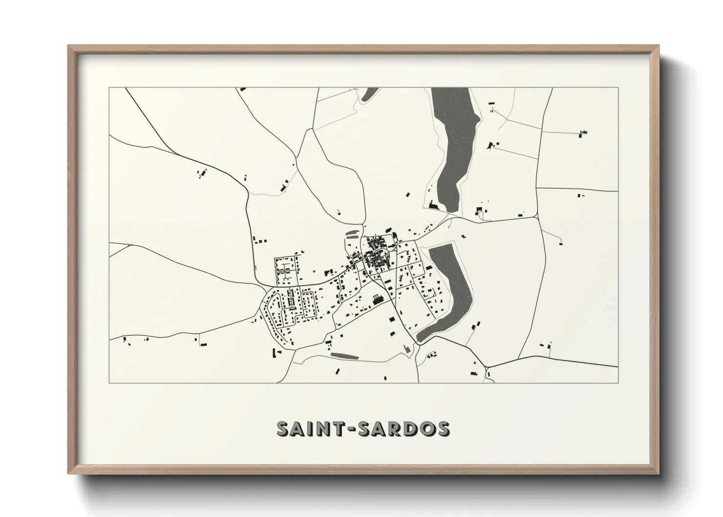 Une affiche de carte sur Saint-Sardos