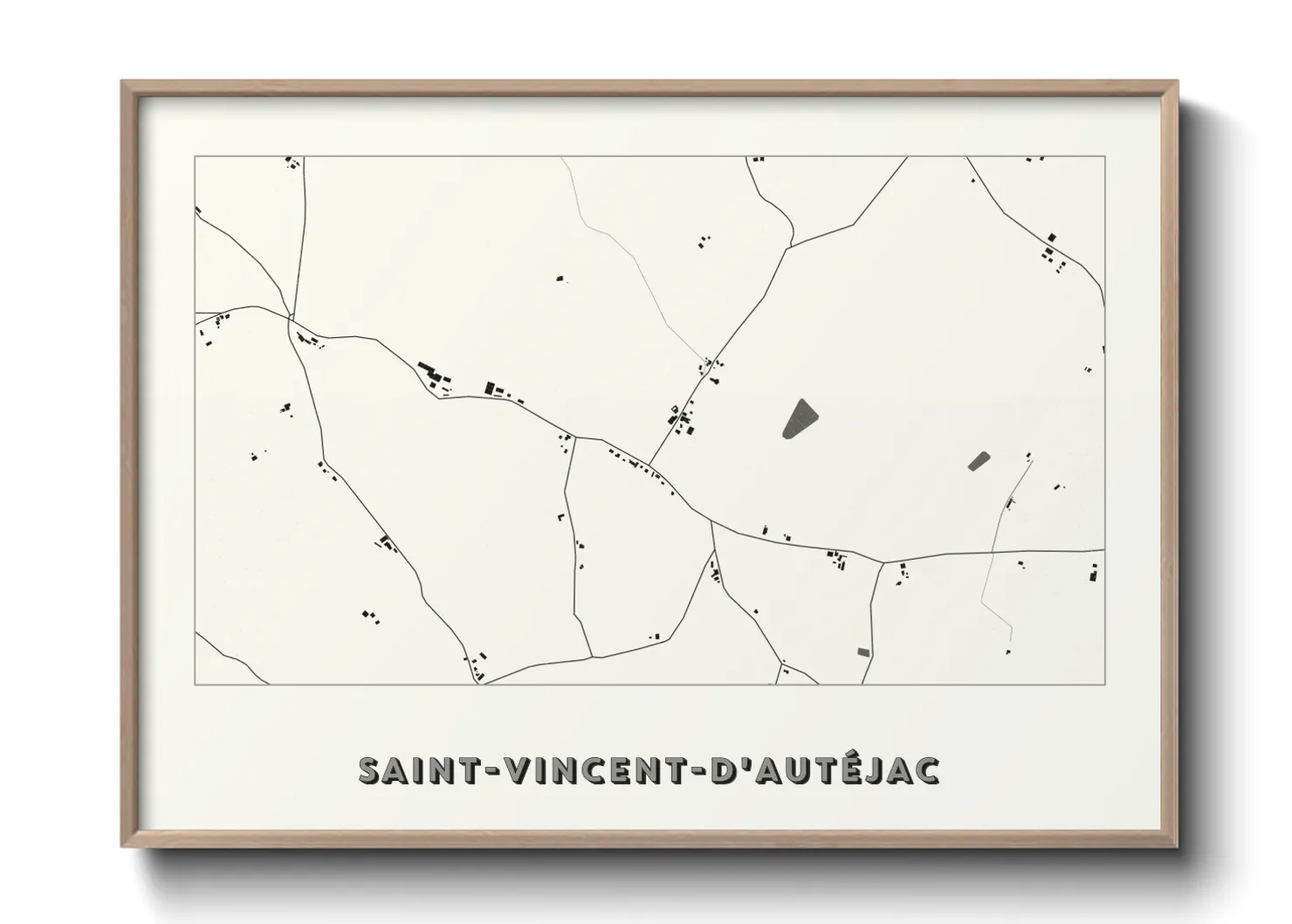 Une affiche de carte sur Saint-Vincent-d'Autéjac