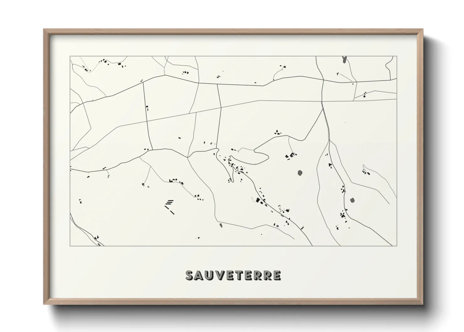 Une affiche de carte sur Sauveterre