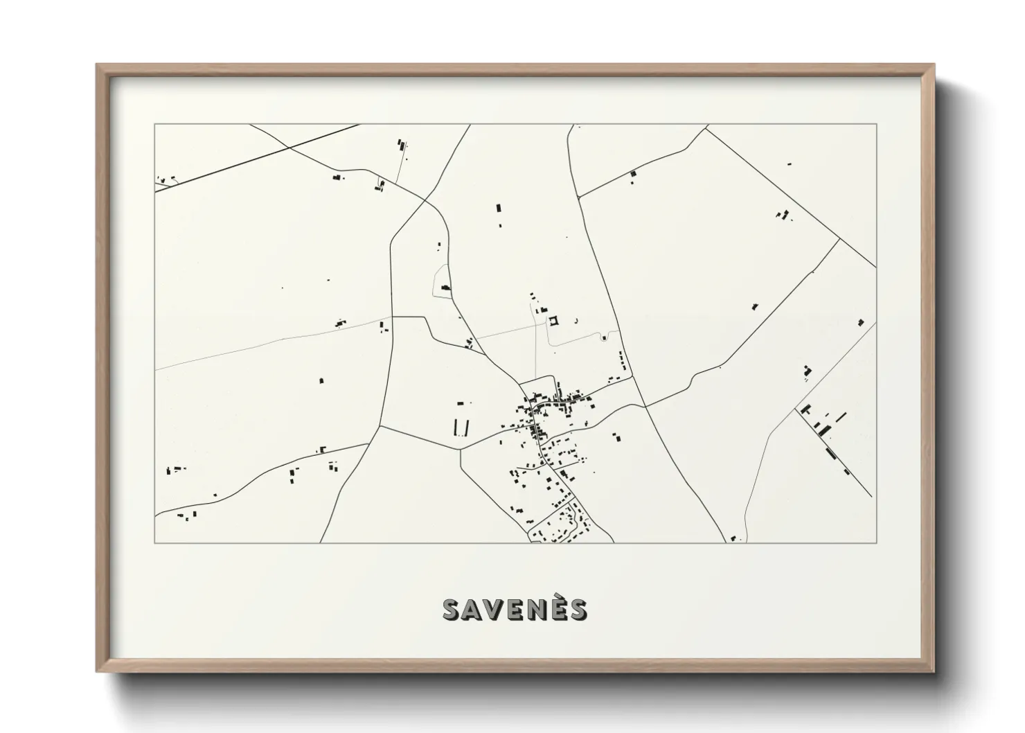 Une affiche de carte sur Savenès