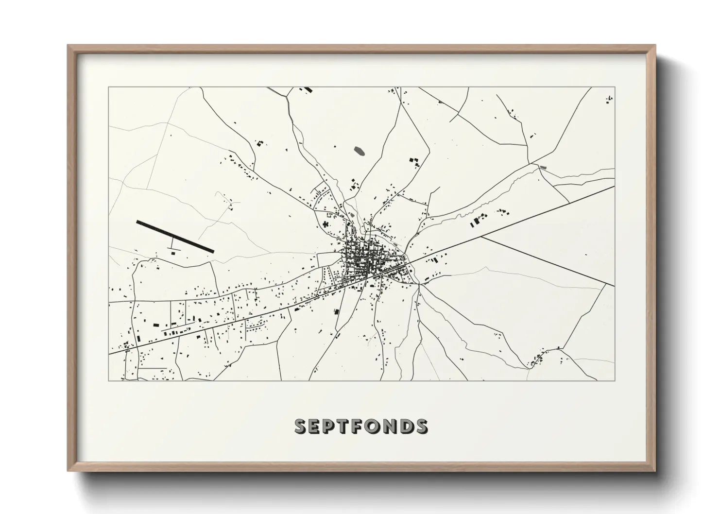 Une affiche de carte sur Septfonds