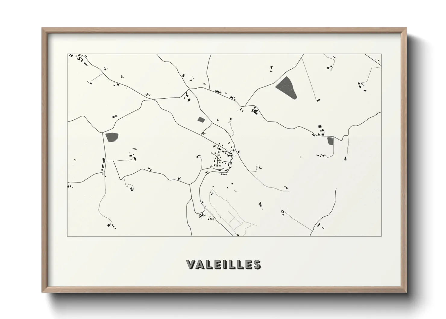 Une affiche de carte sur Valeilles