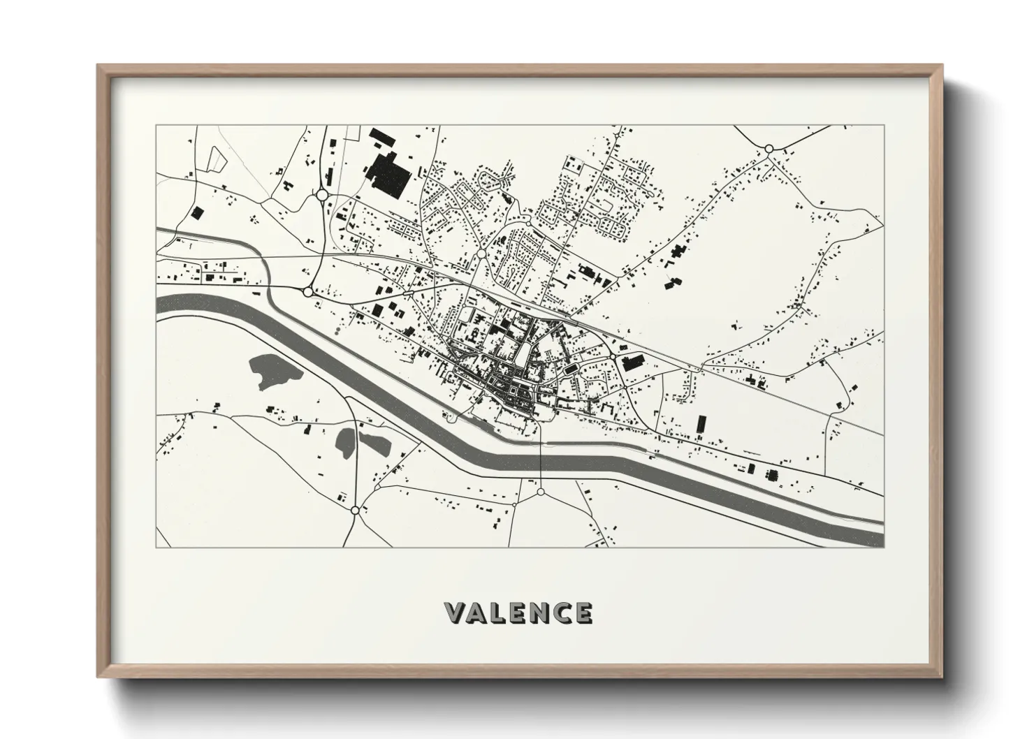 Une affiche de carte sur Valence