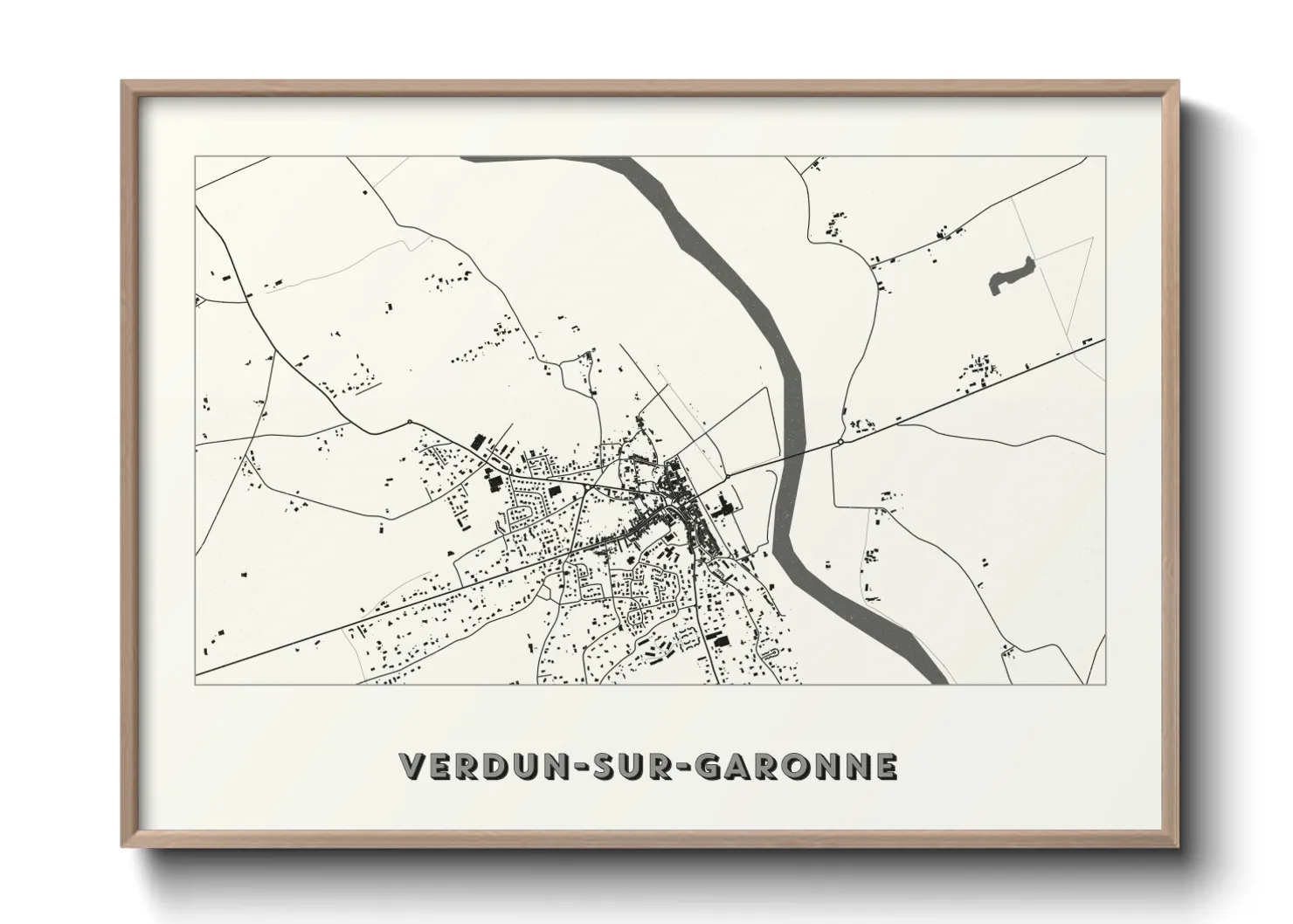 Une affiche de carte sur Verdun-sur-Garonne