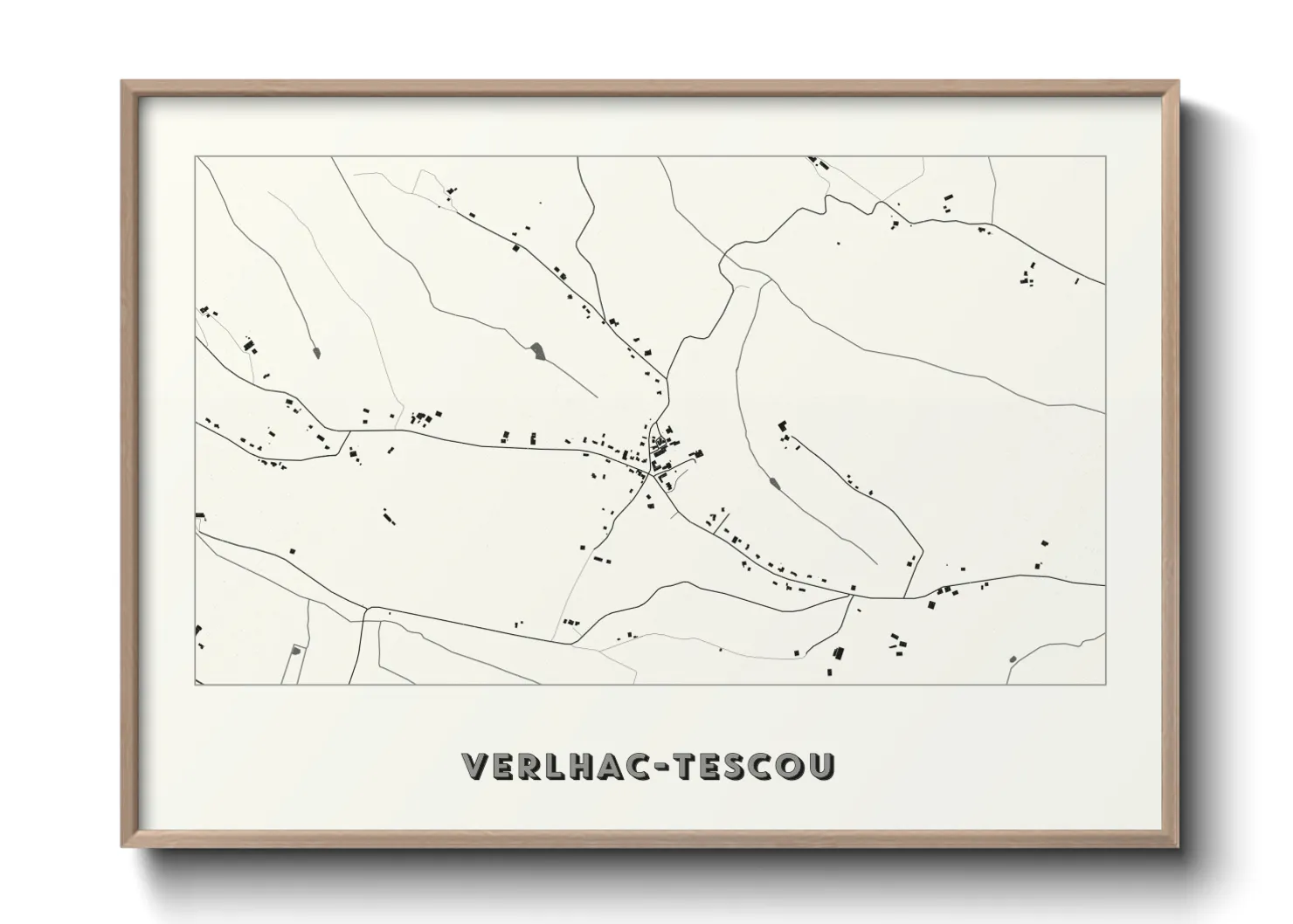 Une affiche de carte sur Verlhac-Tescou