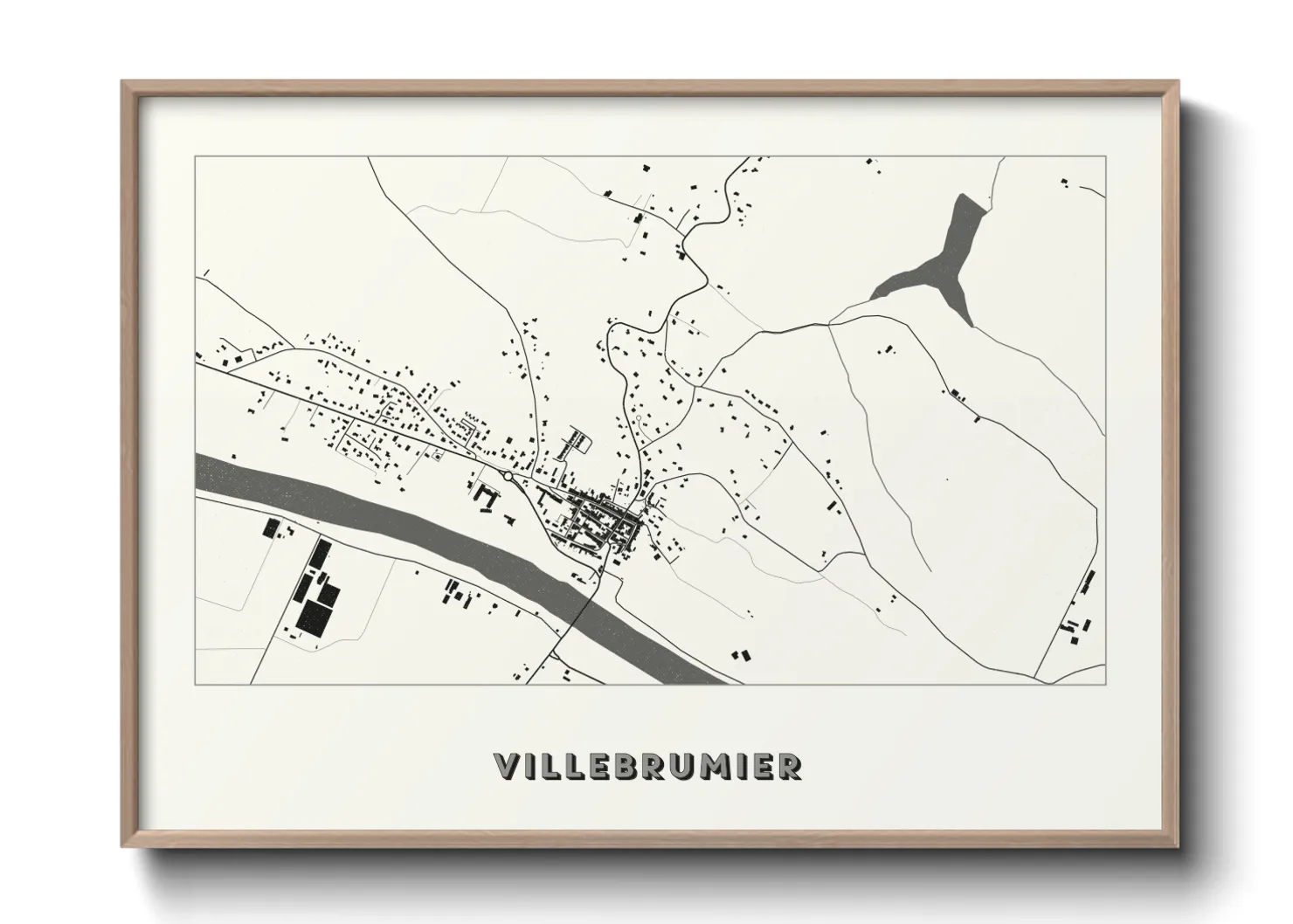 Une affiche de carte sur Villebrumier
