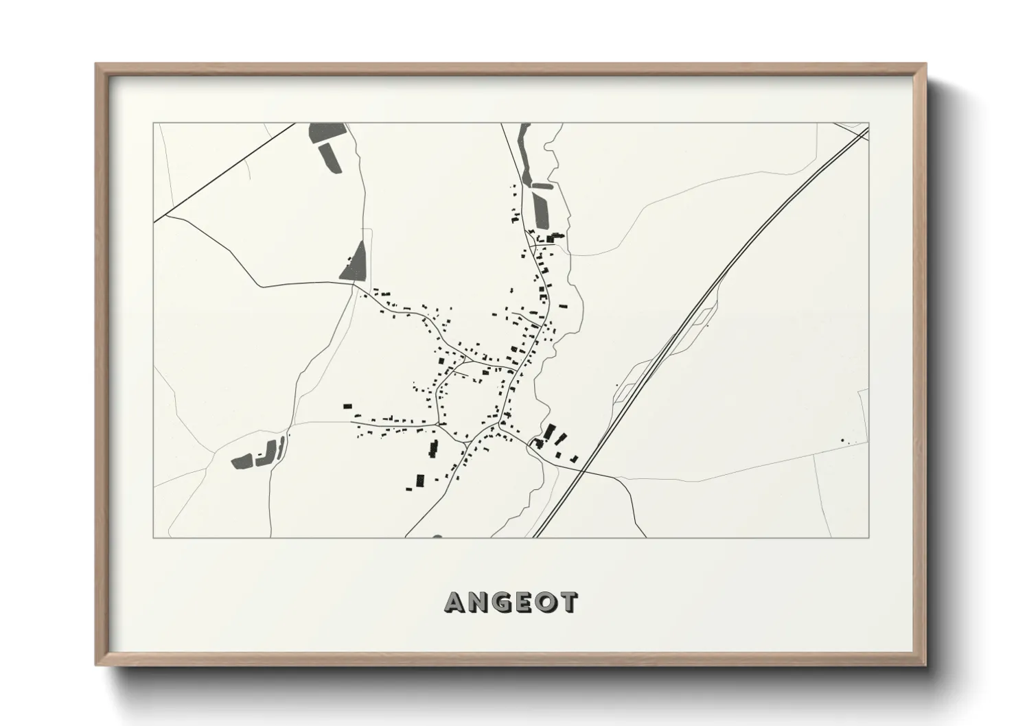 Une affiche de carte sur Angeot
