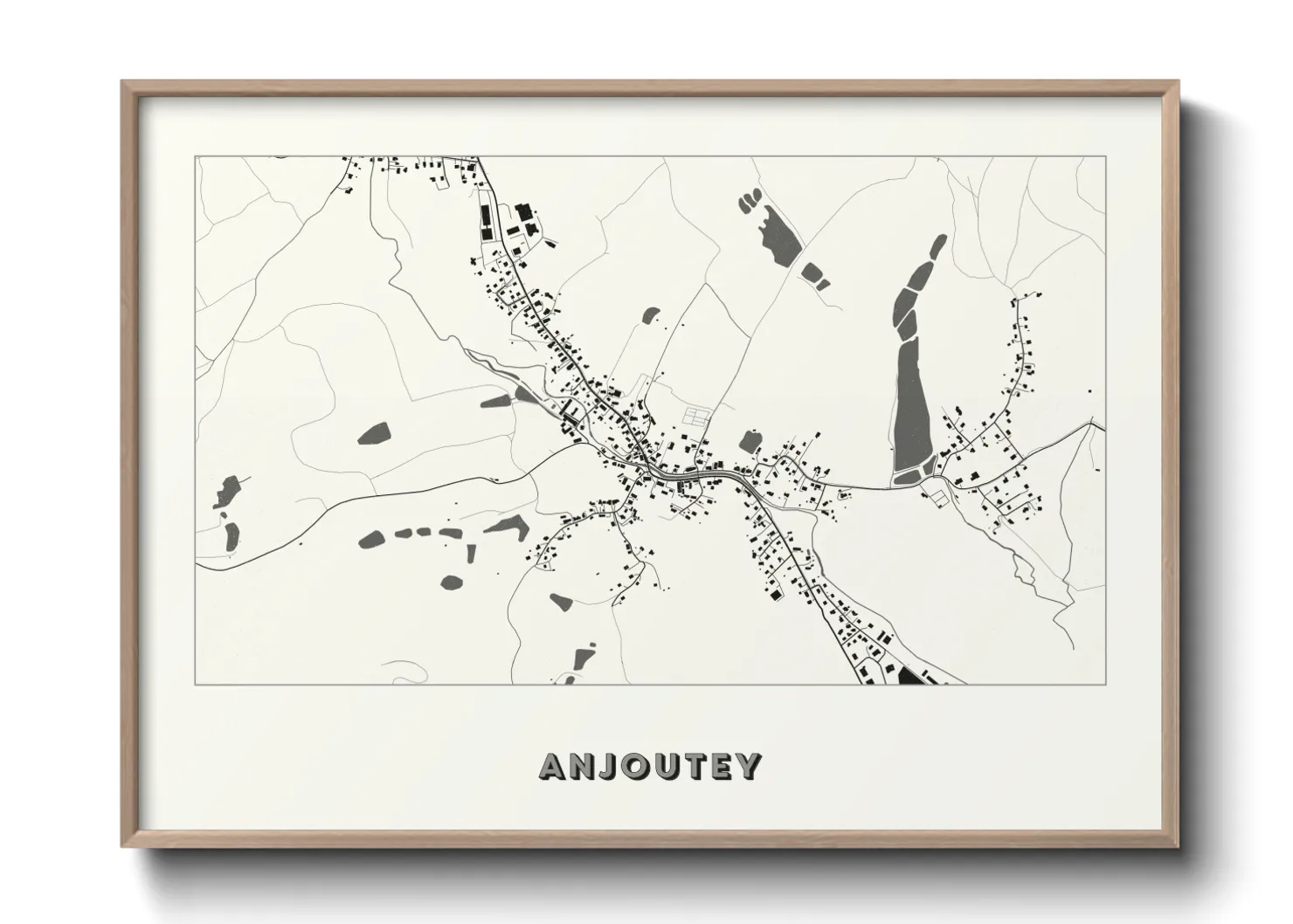 Une affiche de carte sur Anjoutey