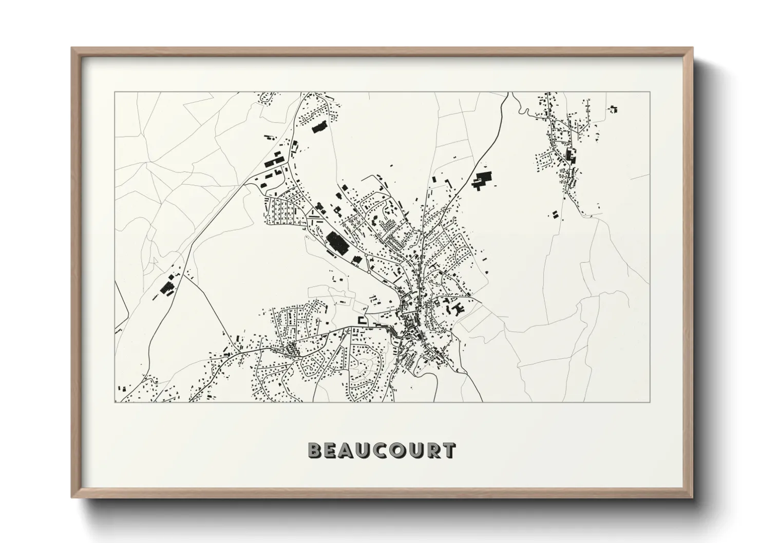 Une affiche de carte sur Beaucourt