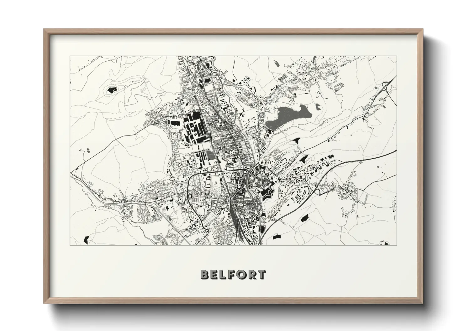 Une affiche de carte sur Belfort
