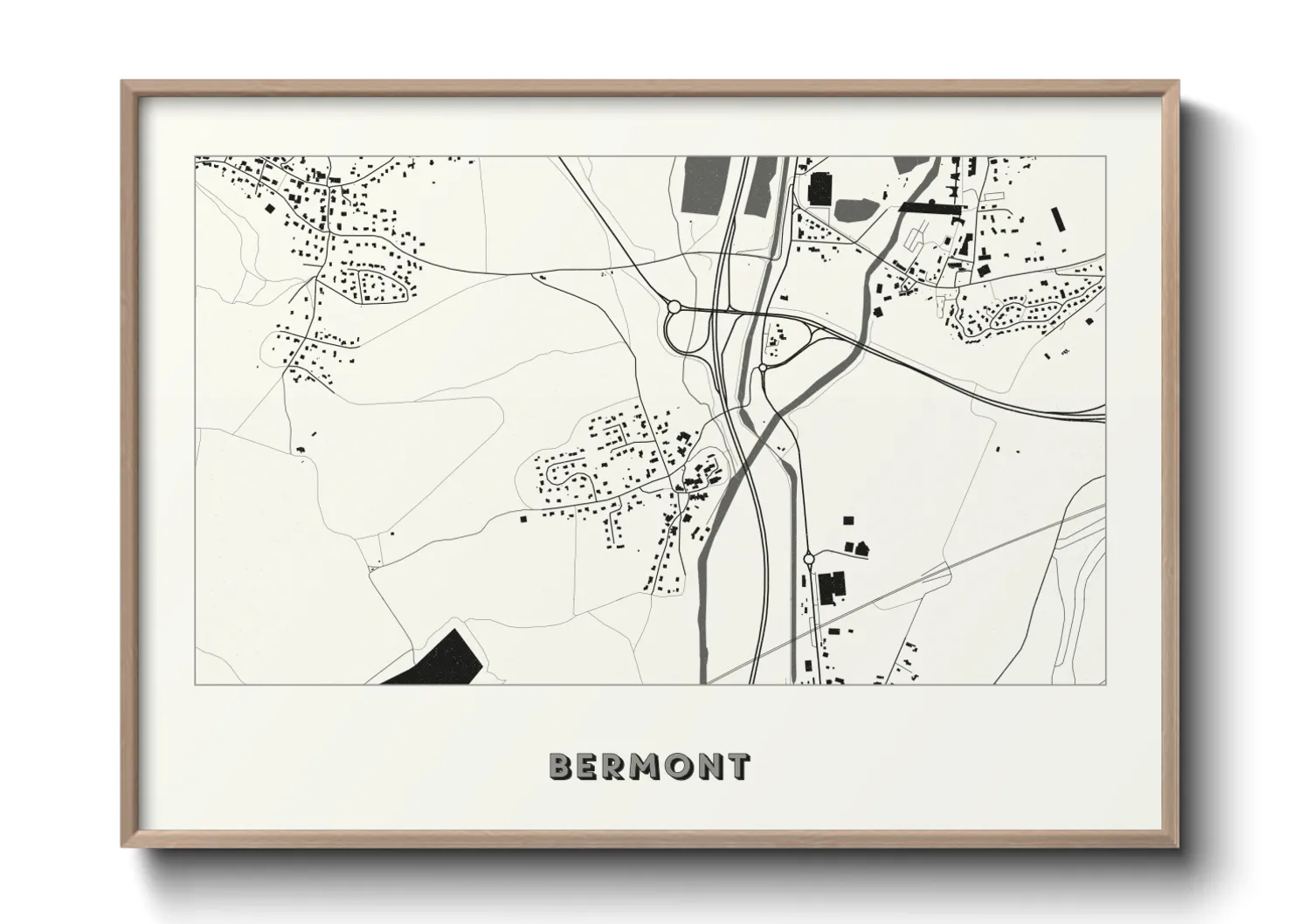 Une affiche de carte sur Bermont