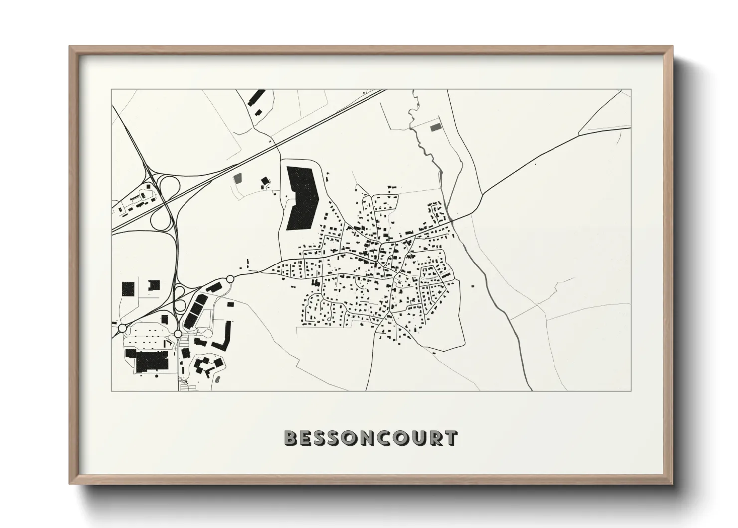 Une affiche de carte sur Bessoncourt