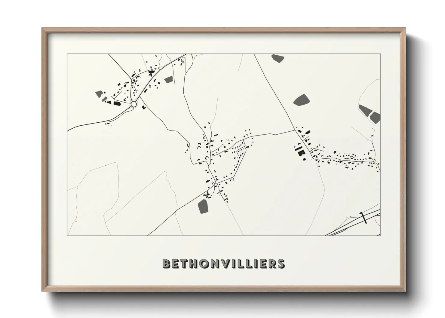 Une affiche de carte sur Bethonvilliers