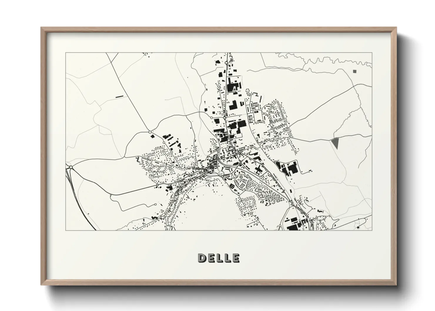 Une affiche de carte sur Delle