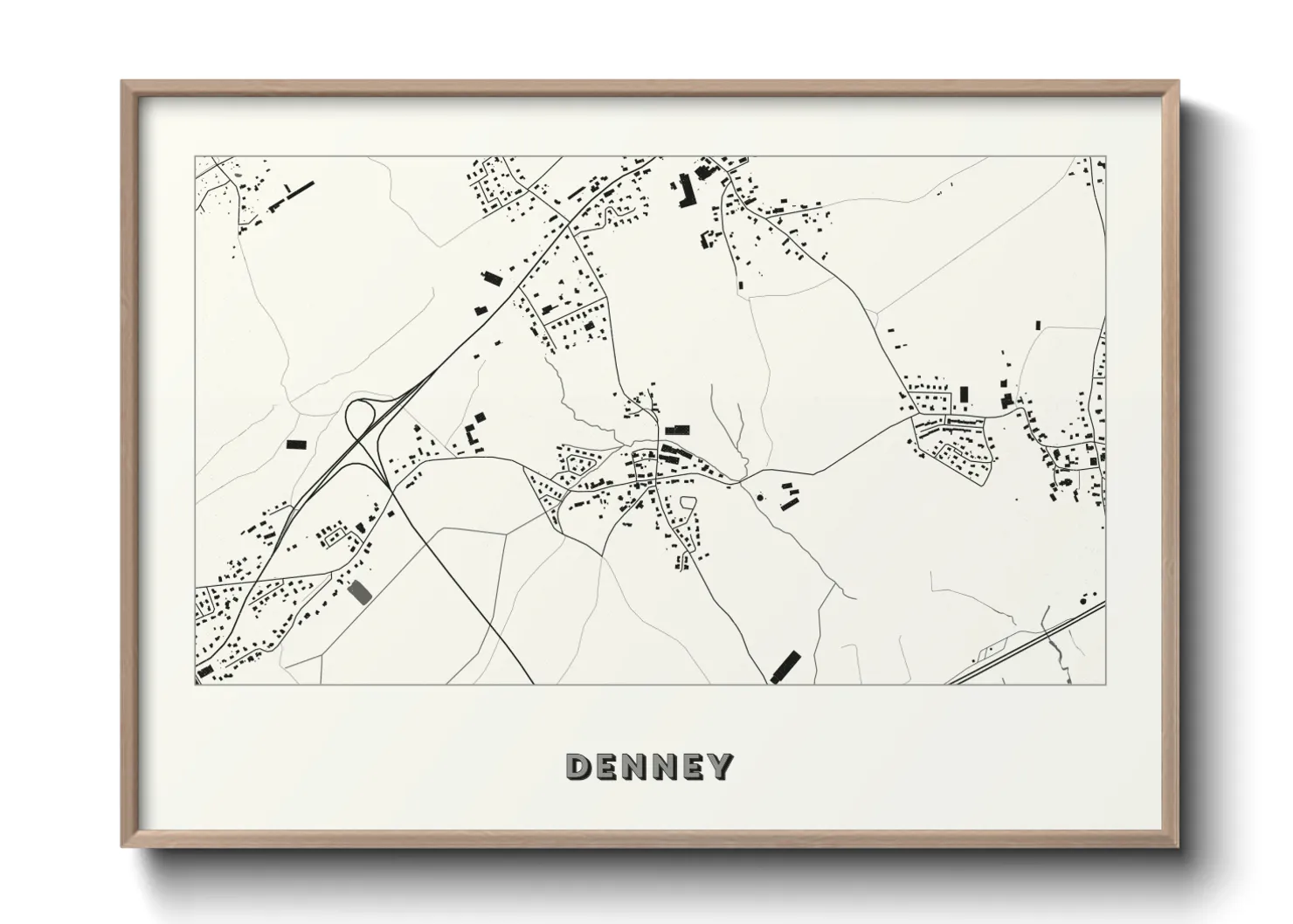 Une affiche de carte sur Denney