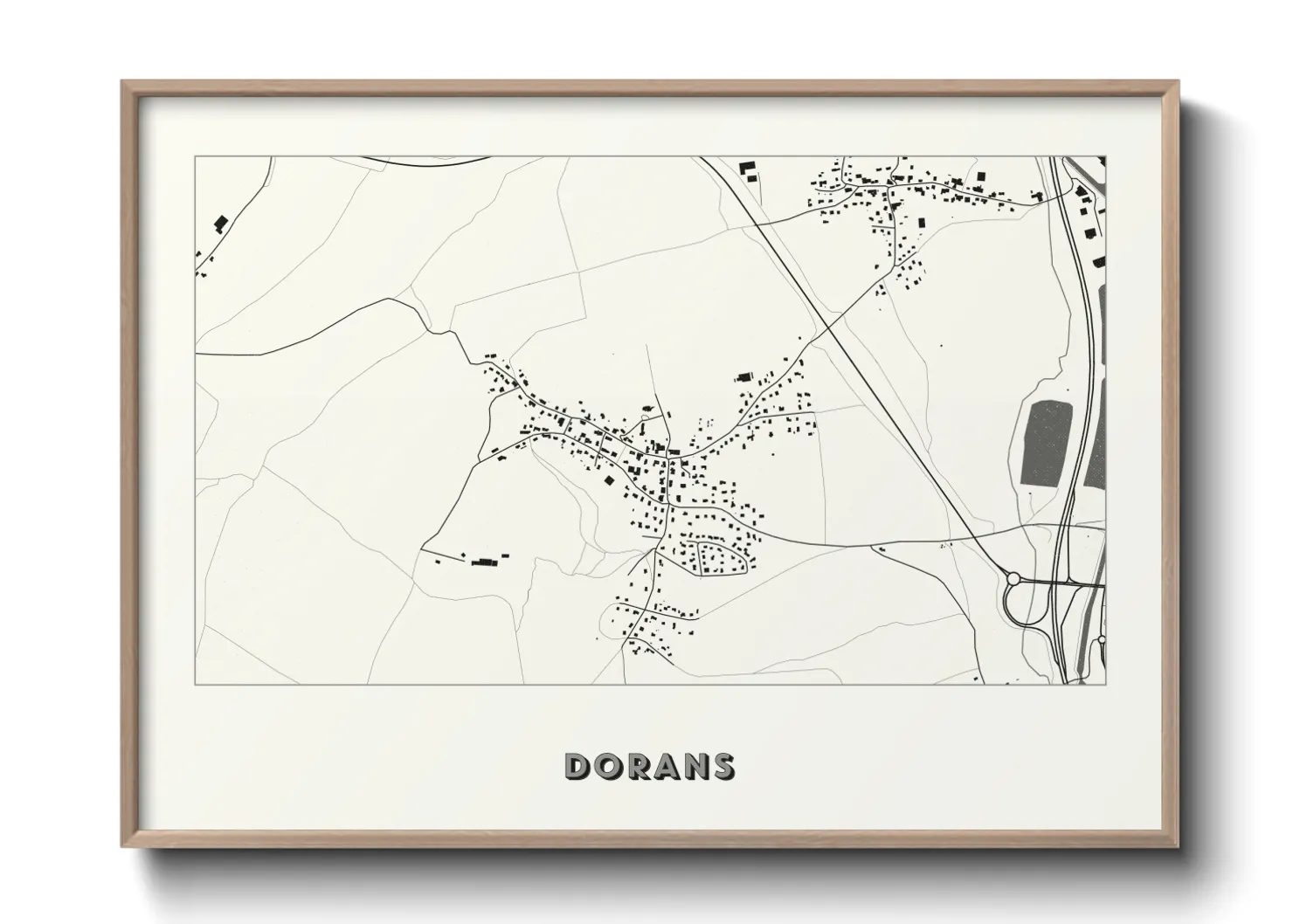 Une affiche de carte sur Dorans