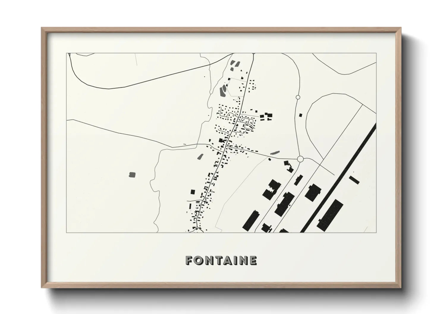 Une affiche de carte sur Fontaine