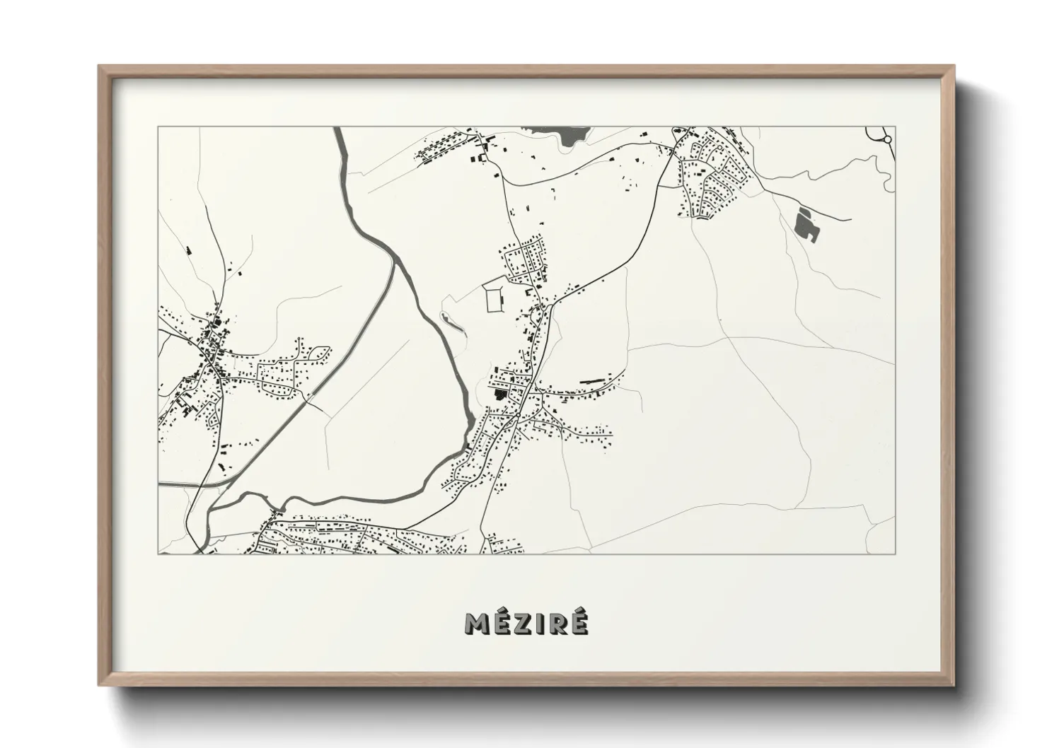 Une affiche de carte sur Méziré