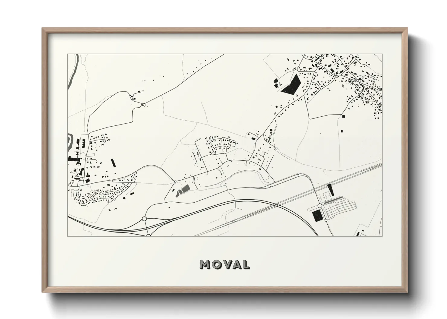 Une affiche de carte sur Moval