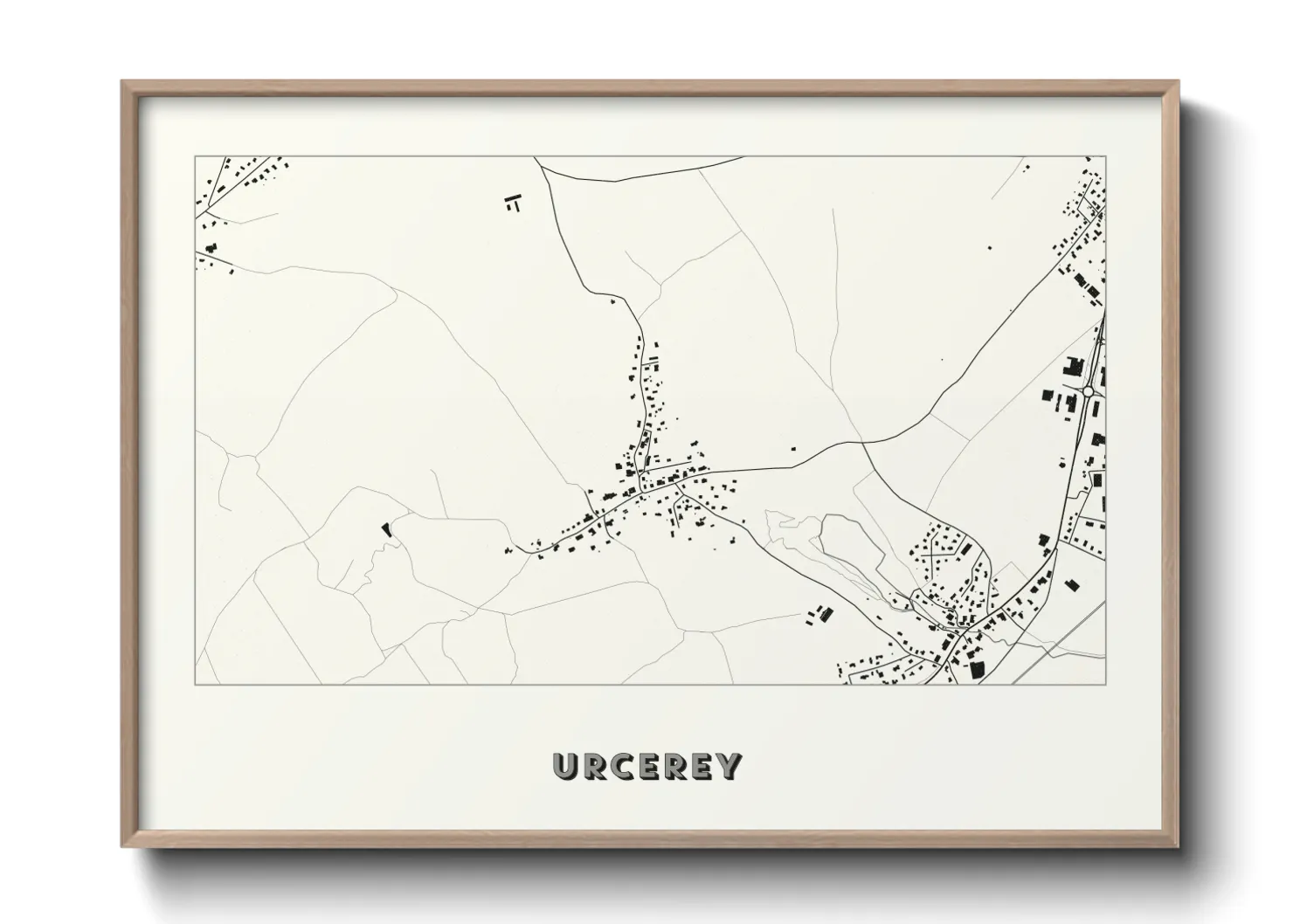 Une affiche de carte sur Urcerey