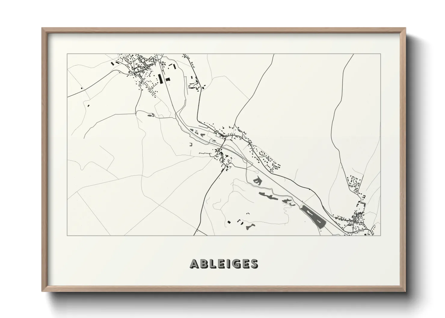 Une affiche de carte sur Ableiges