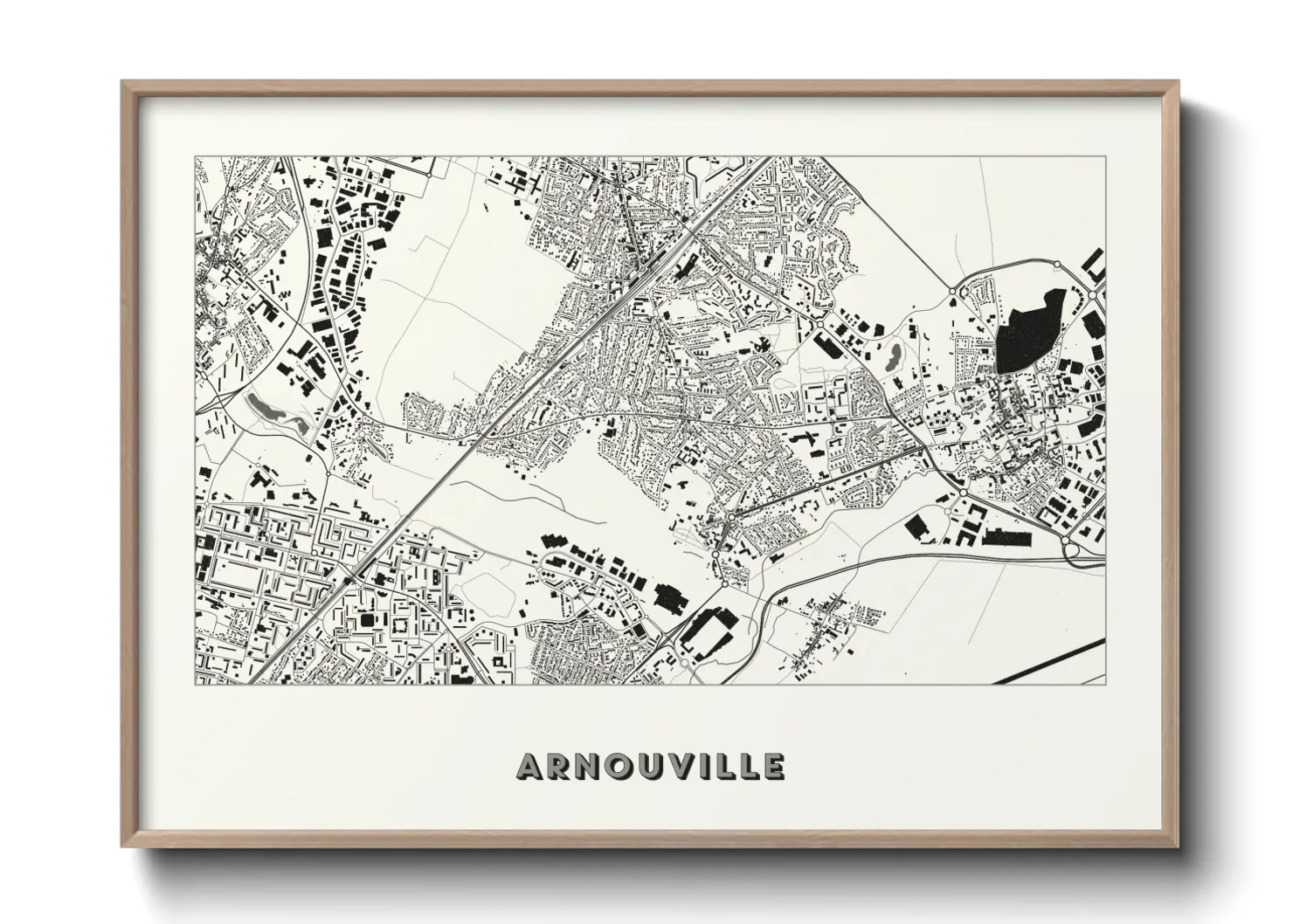 Une affiche de carte sur Arnouville