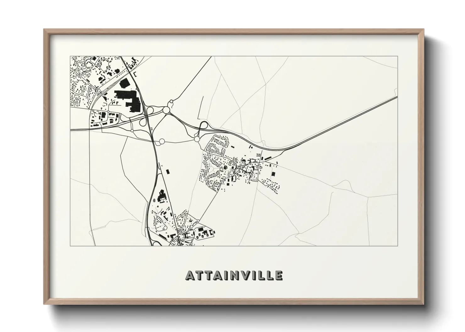 Une affiche de carte sur Attainville