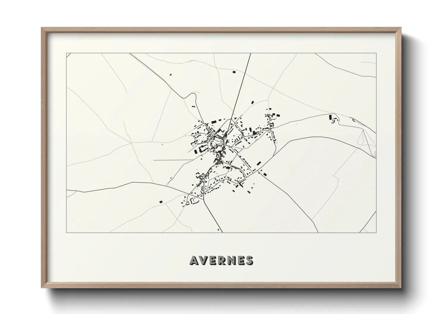 Une affiche de carte sur Avernes