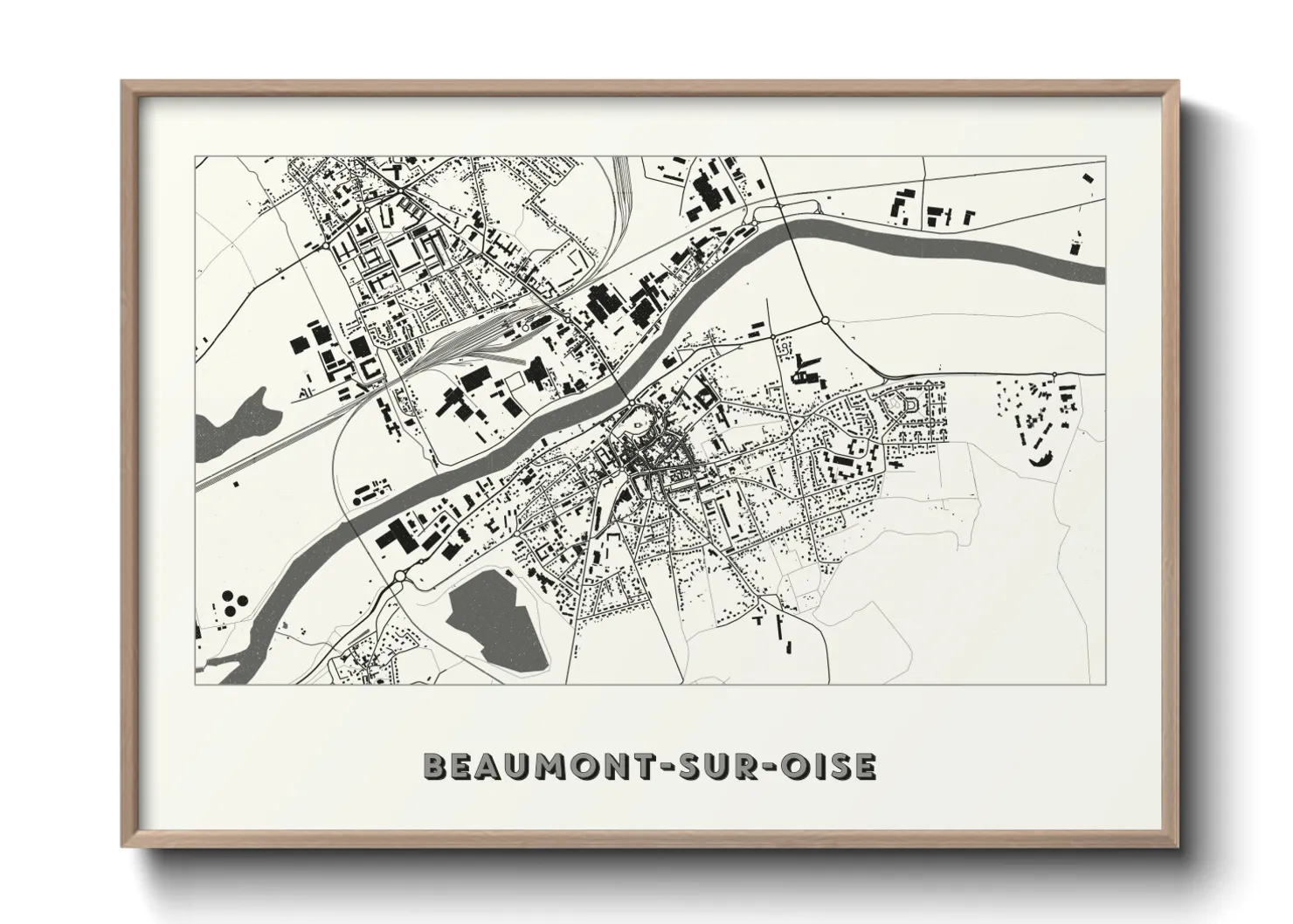 Une affiche de carte sur Beaumont-sur-Oise