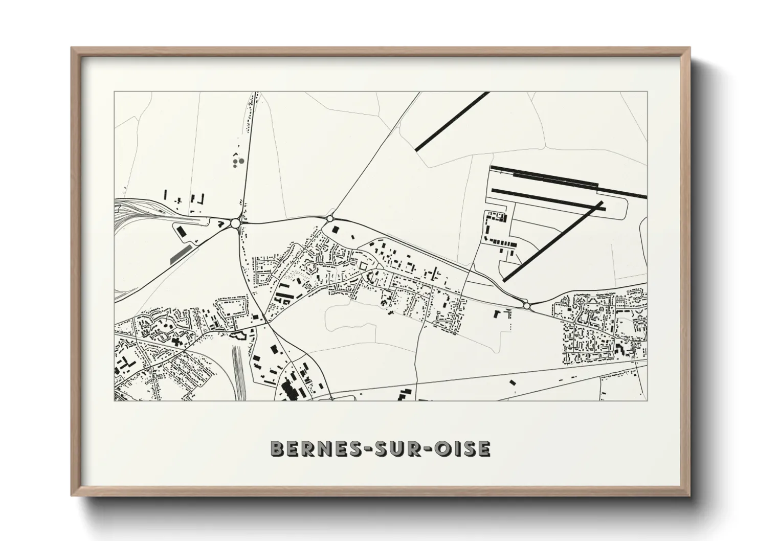Une affiche de carte sur Bernes-sur-Oise