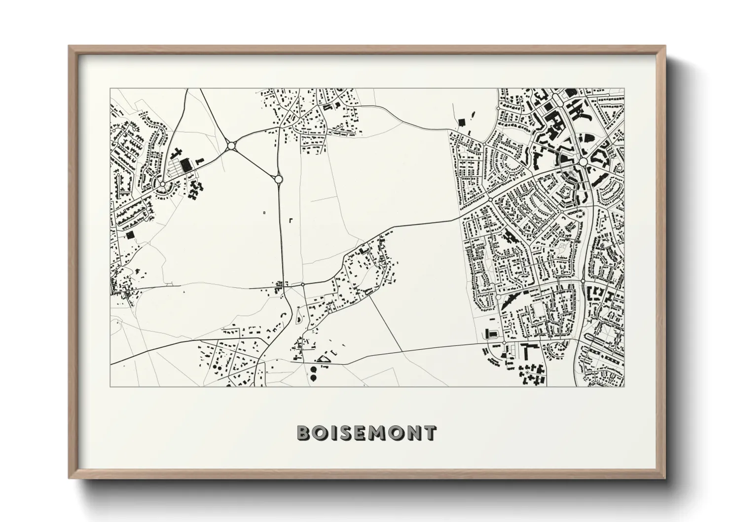 Une affiche de carte sur Boisemont