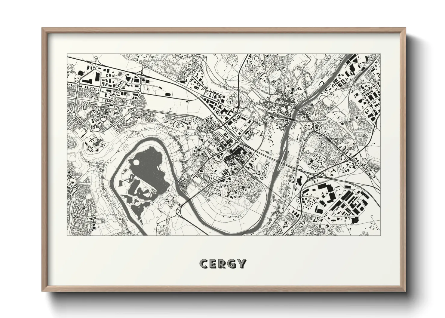Une affiche de carte sur Cergy
