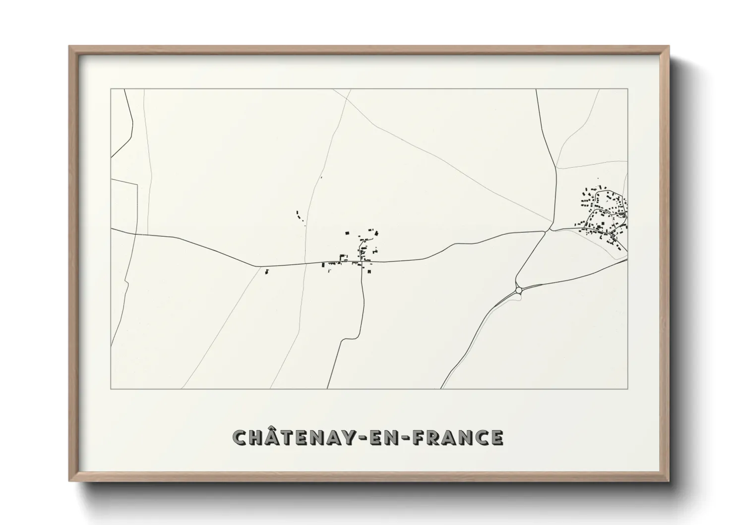 Une affiche de carte sur Châtenay-en-France