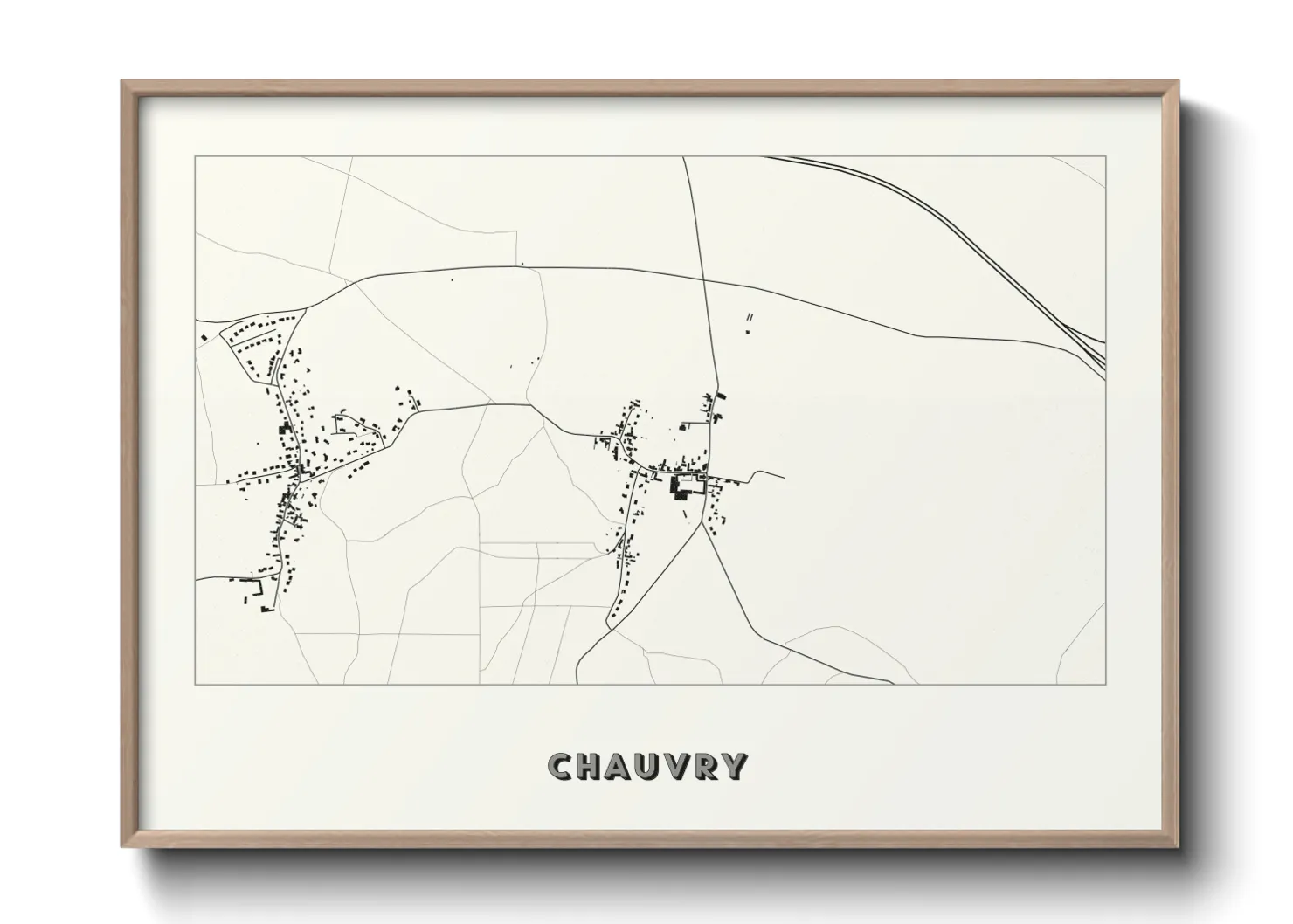 Une affiche de carte sur Chauvry