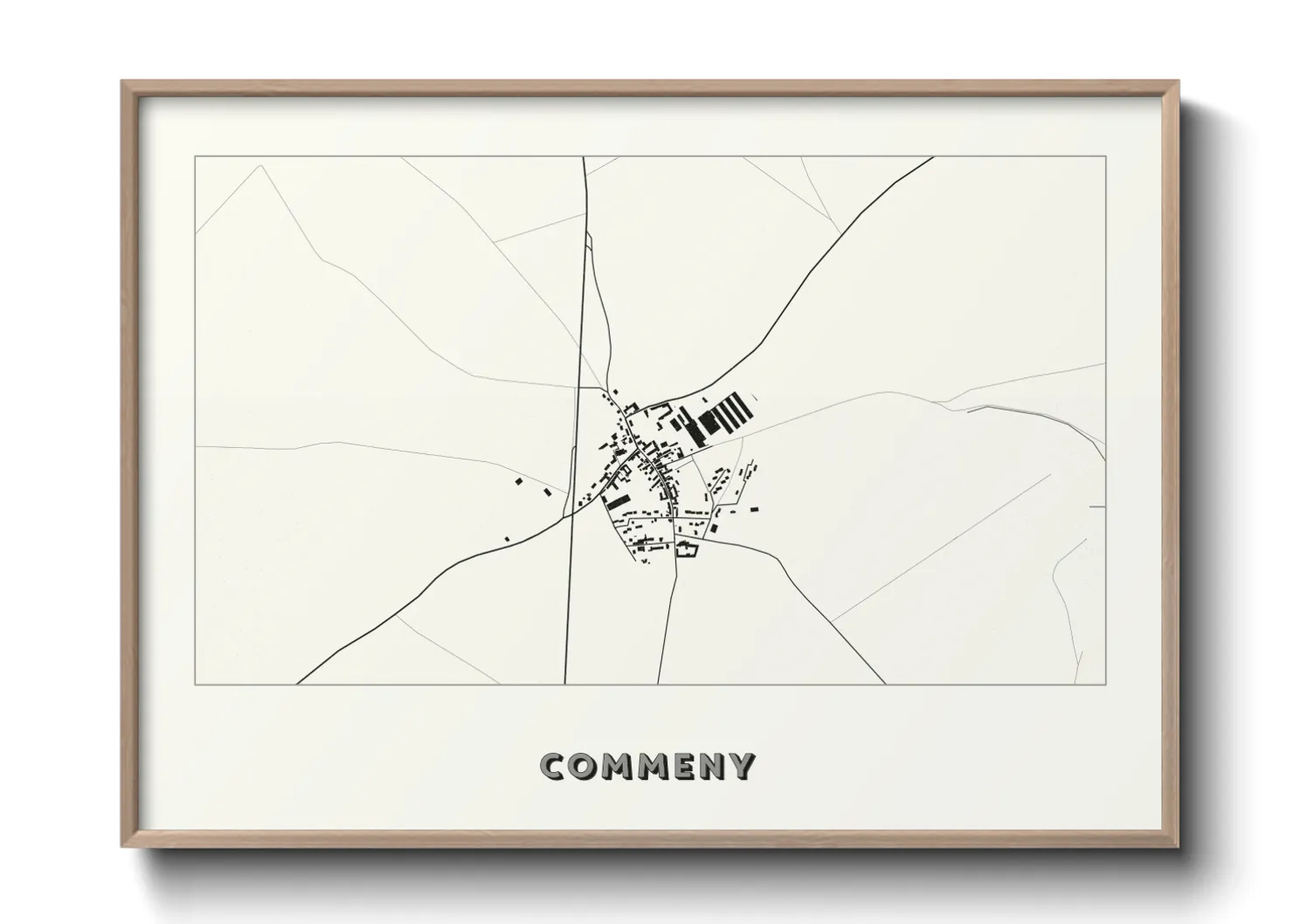 Une affiche de carte sur Commeny