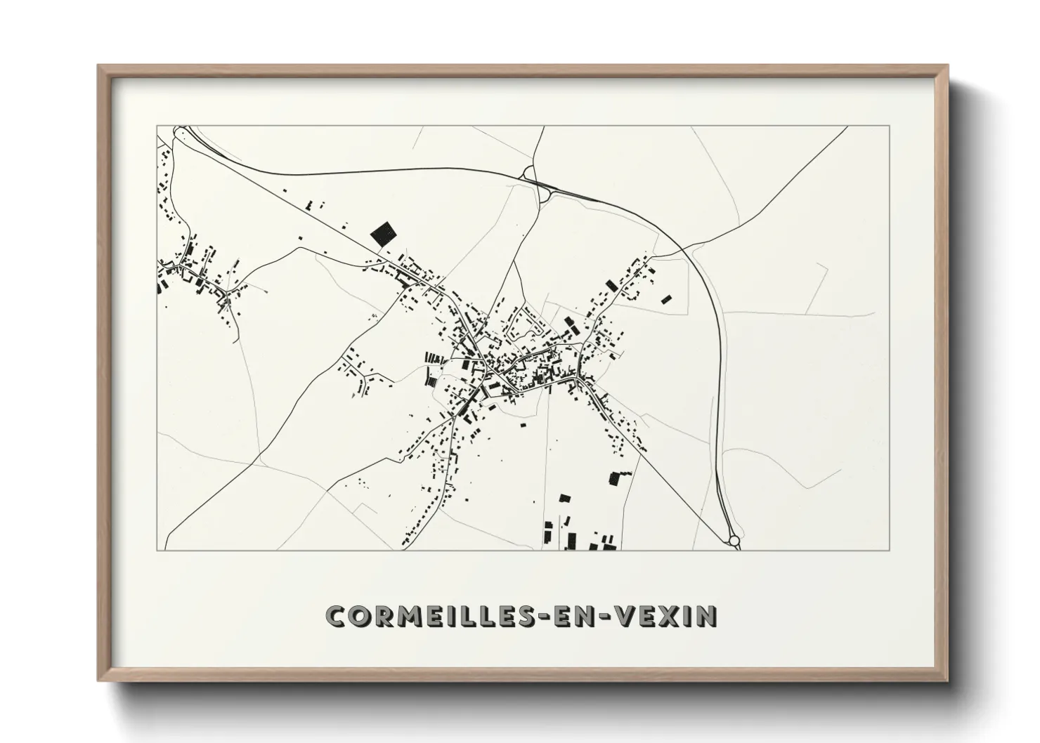 Une affiche de carte sur Cormeilles-en-Vexin