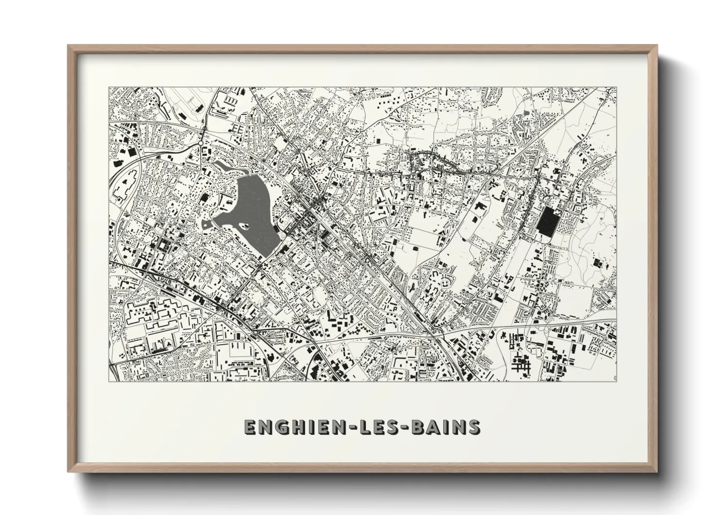 Une affiche de carte sur Enghien-les-Bains